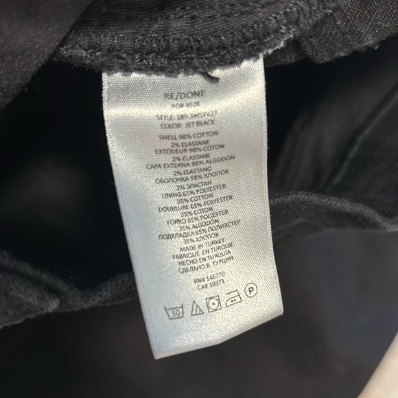 RE/DONE High Rise Stove Pipe Jean in Jet Black - Picture 5 of 6